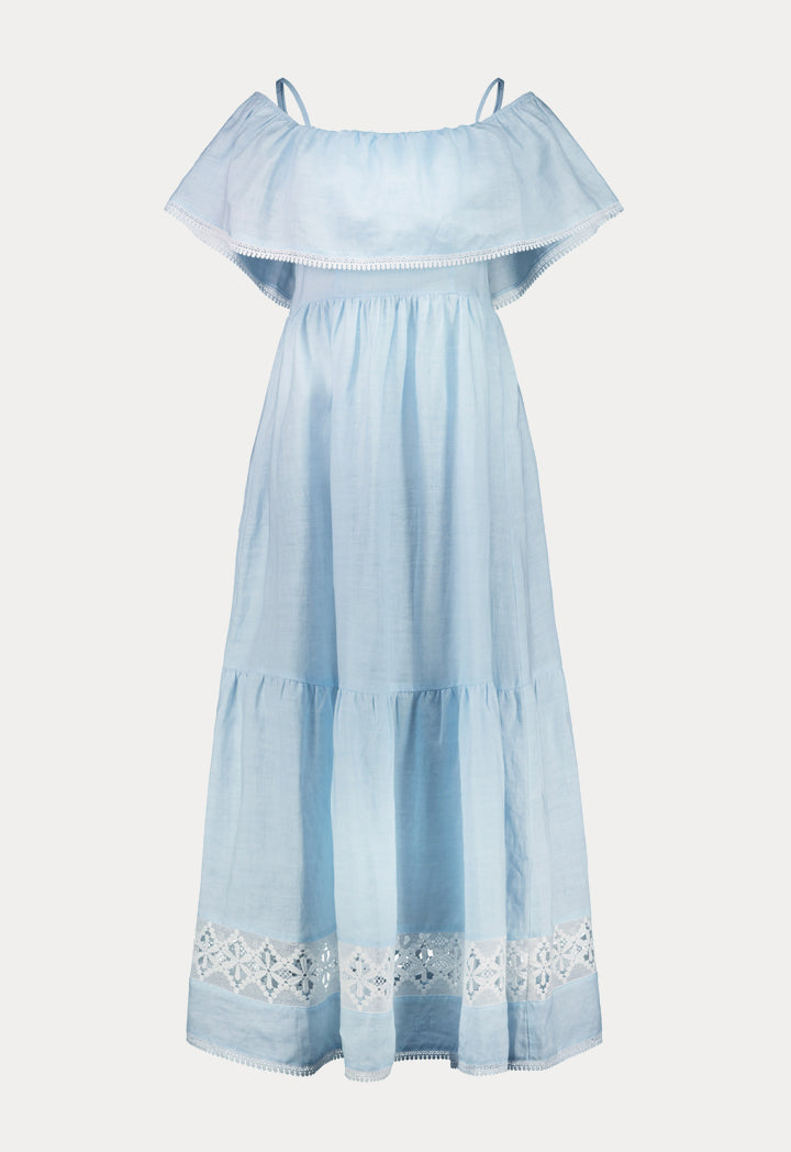 Lace Trim Cold Shoulder Dress – ZAY