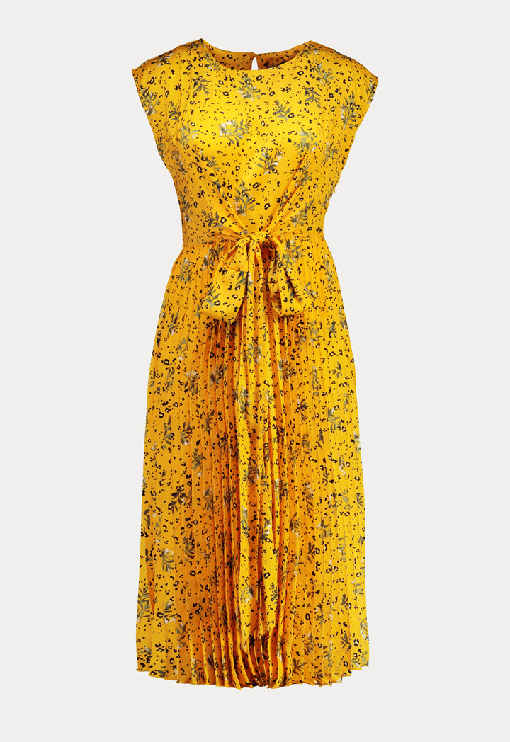 Tie Waist Printed Dress