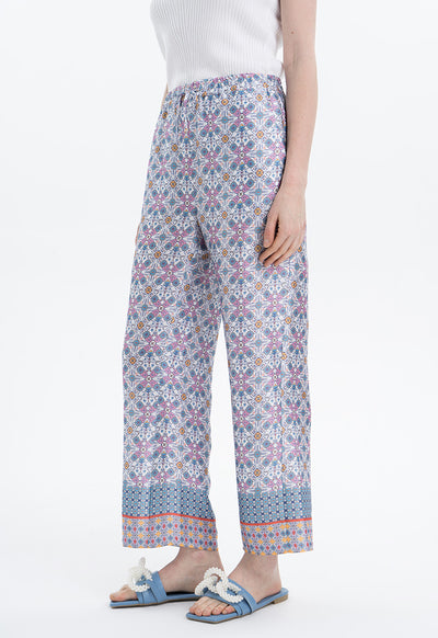 Tile Pattern Printed Trousers