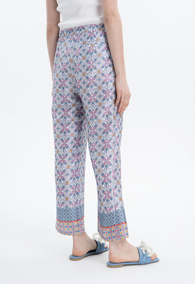 Tile Pattern Printed Trousers