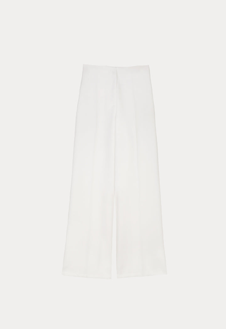 Wide Leg Solid Straight Trouser