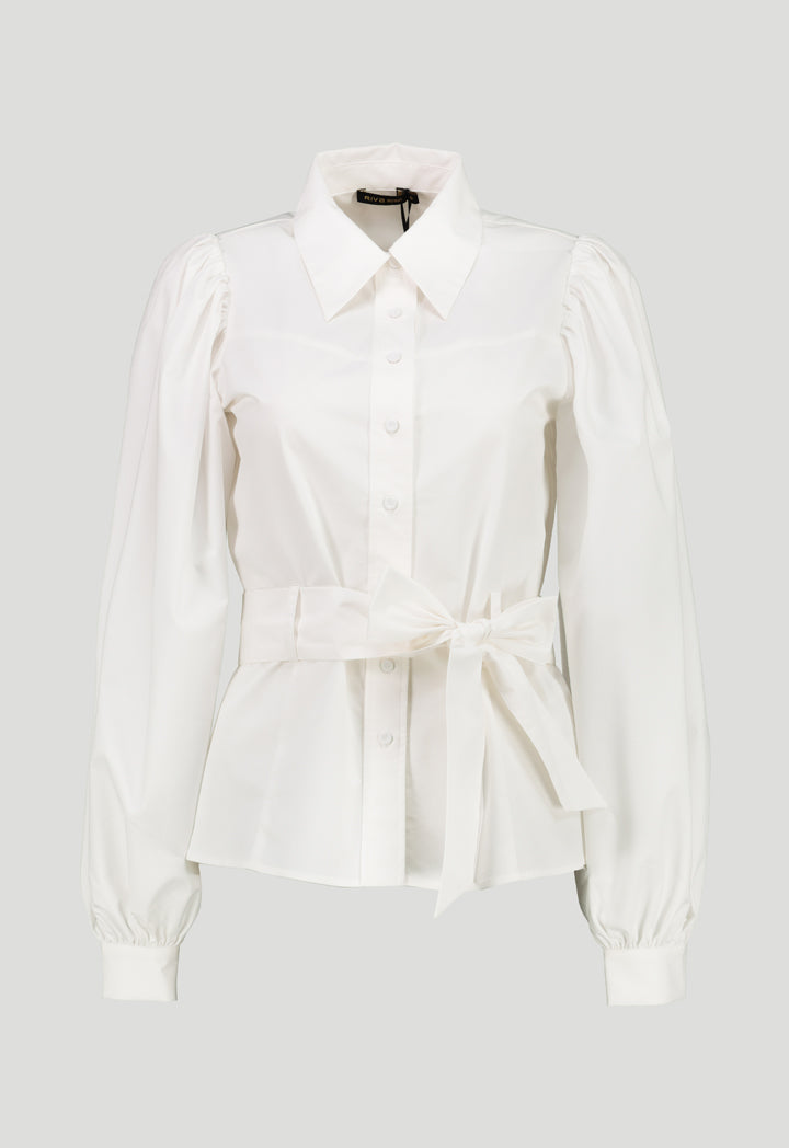 Belted White Shirt
