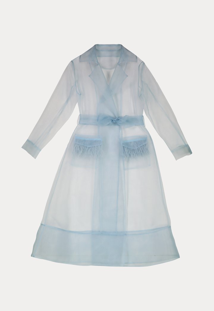 Notched Lapel Organza Outerwear