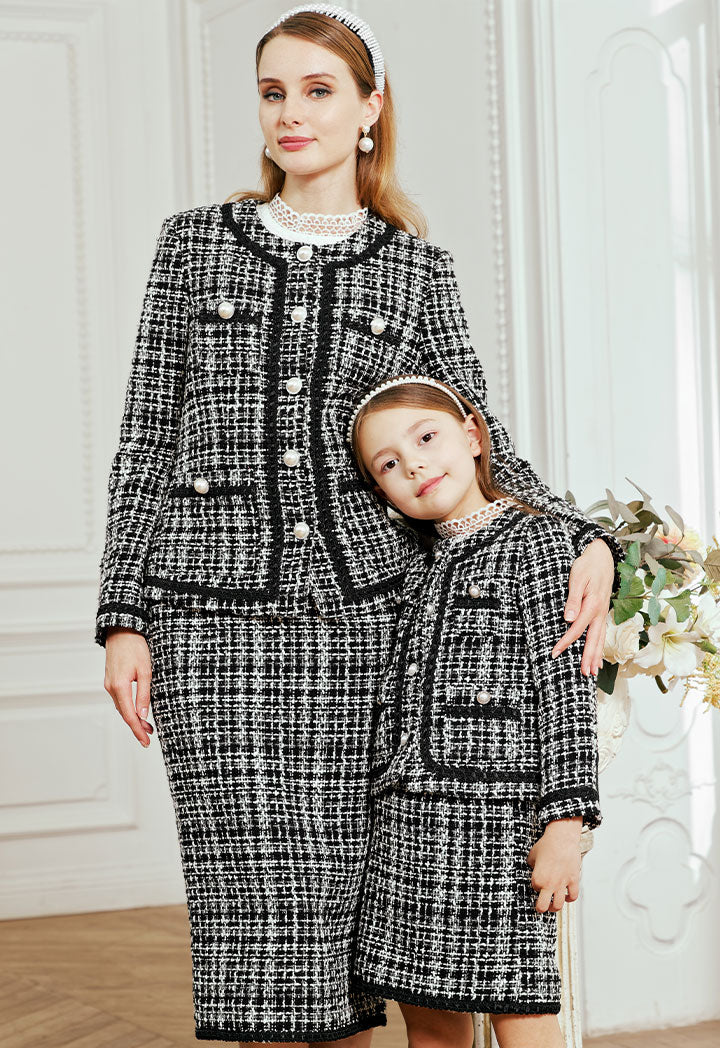 Contrast Lurex Tweed Outerwear