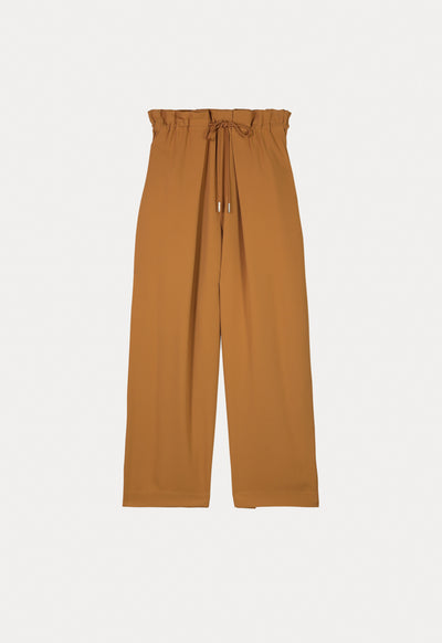 Crepe Culotte With Waist Drawstring