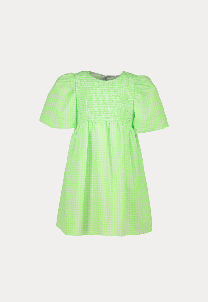 Seersucker Check Smock Dress