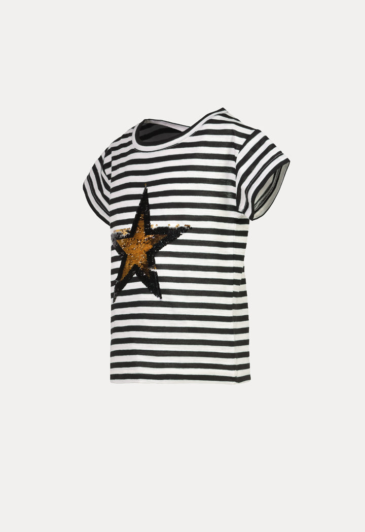 Striped Sequins Fashion T-Shirt