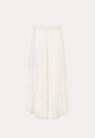 Solid Elasticated Chiffon Pleated Loose Culottes