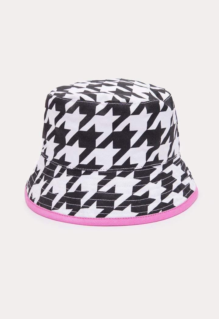 Houndstooth Twill Bucket Hat