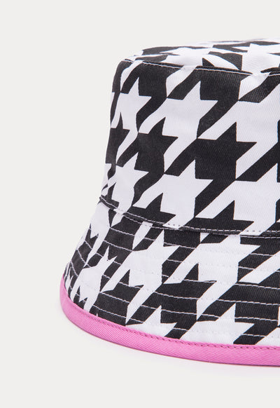 Houndstooth Twill Bucket Hat