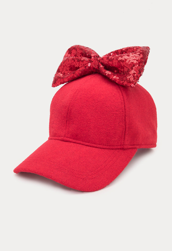 Sequins Bow Girls Cap