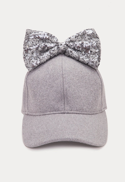 Sequins Bow Girls Cap