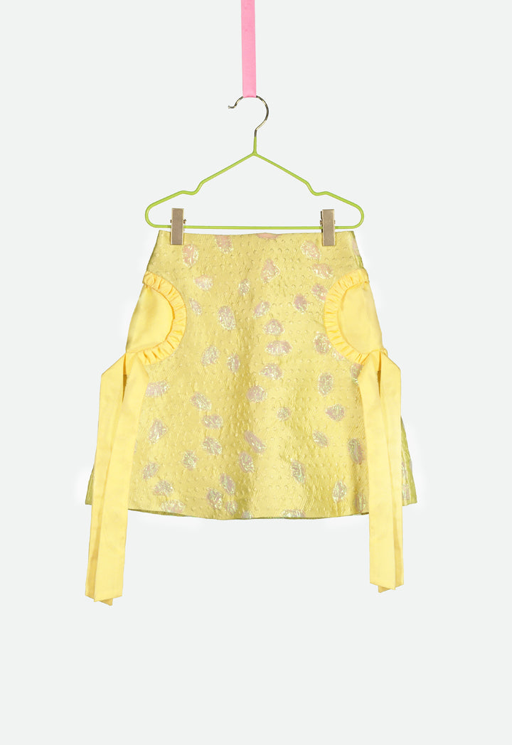 Yellow Jacquard Dress Combo