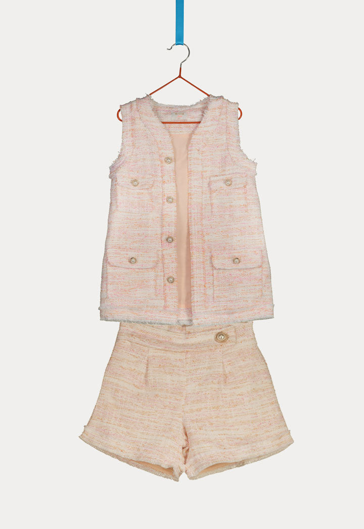 Tweed Four Pocket Gilet And Short Set