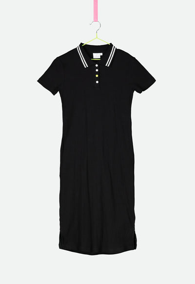 Rib Knit Polo Dress