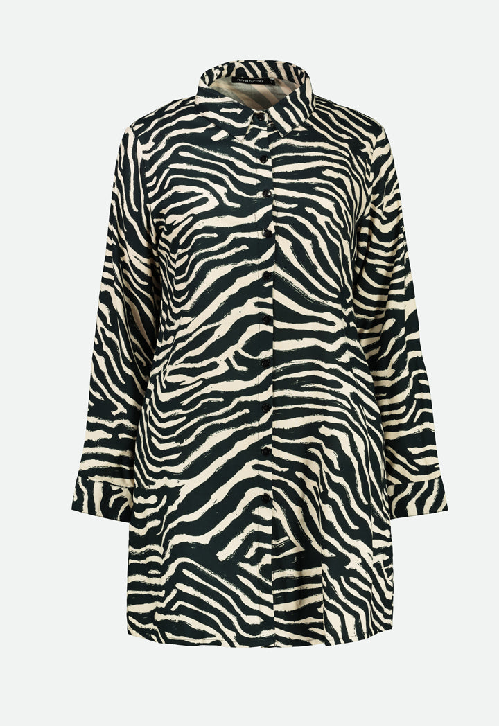 Zebra Print Longline Shirt
