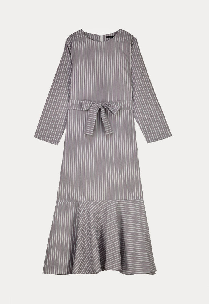 Flared Hem Striped Dress