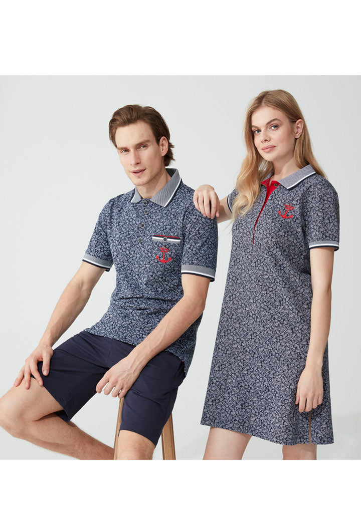 Anchor Embroidered Printed Men&
