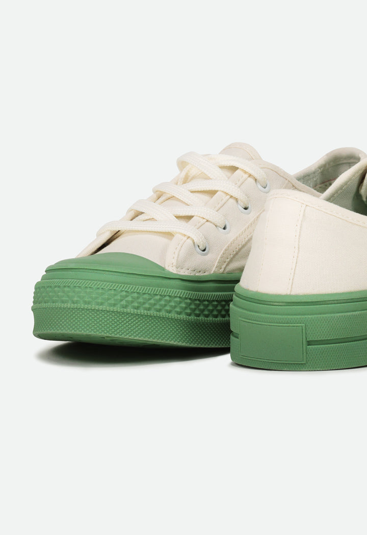Low Top Contrast Sole Sneakers