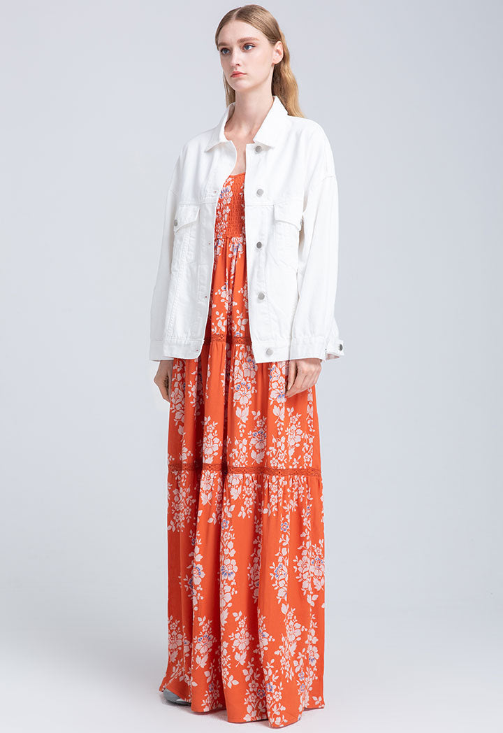 Floral Printed Tiered Printed Dress