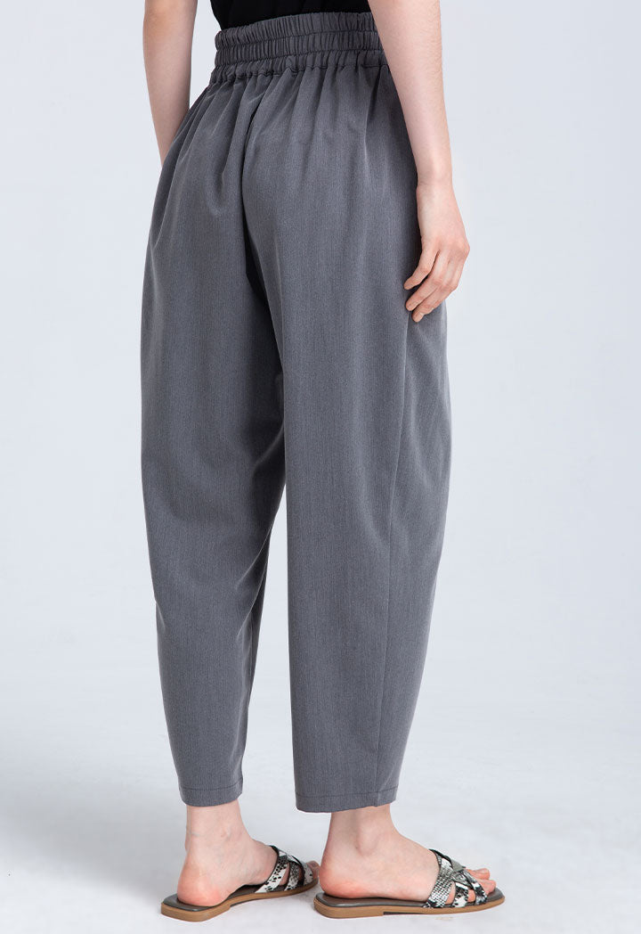 Wide Waistband Tapered Trouser