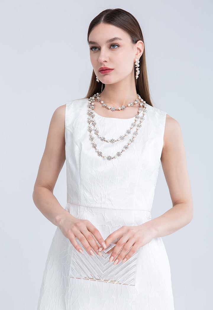 Jacquard Sleeveless Midi Dress