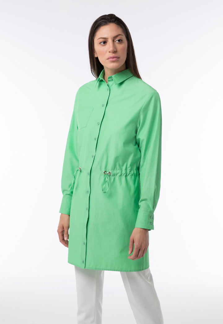 Long Drawstring Waist Shirt