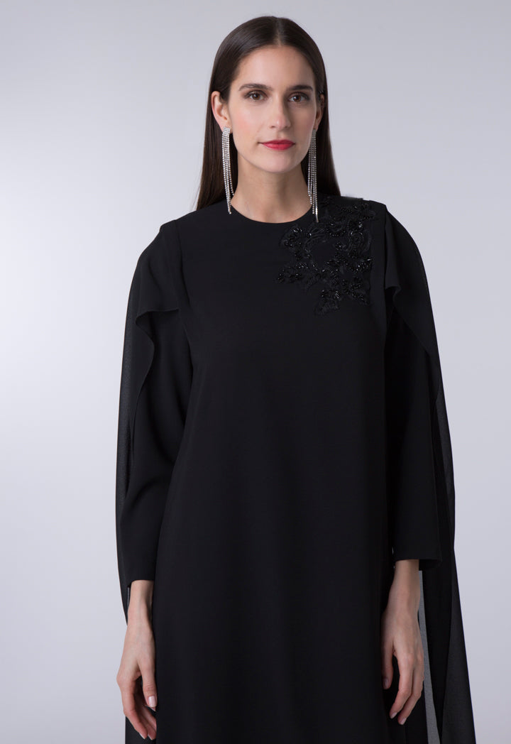 Chiffon Cape Overlay Dress ZAY Chiffon Cape Overlay Dress ZAY