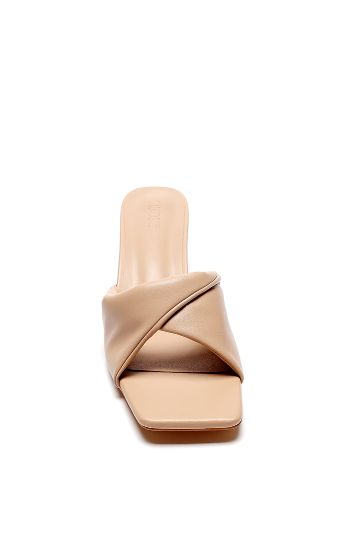 Twisted Open Toe Kitten Heel Slide Sandals