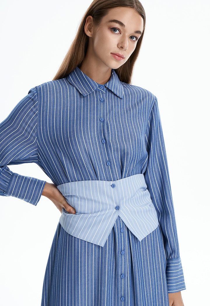 ワンピース the9shop EVERYDAY DRESS Stripe M Contrast Stripes Maxi Dress – ZAY
