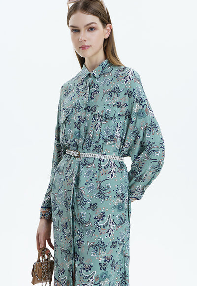 Paisley Printed Classic Midi Dress