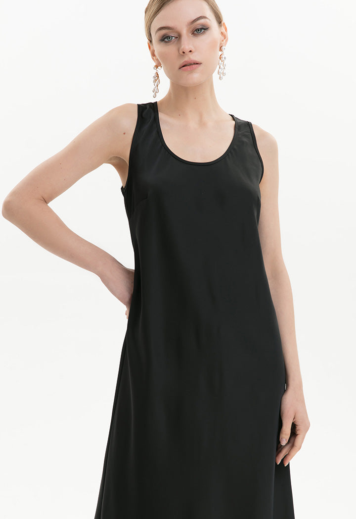 Solid Simple Sleeveless Maxi Dress