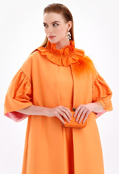 Solid Maxi Open Front Abaya