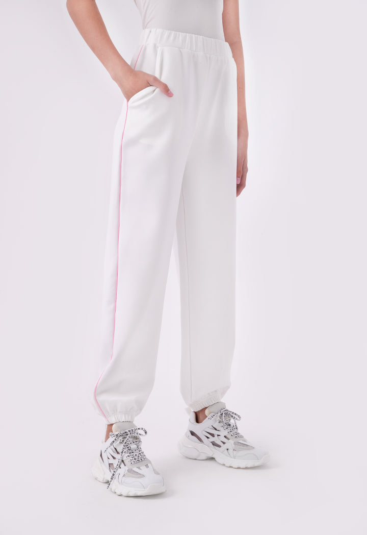 Piping Trim Elasticated Waist Sweatpants