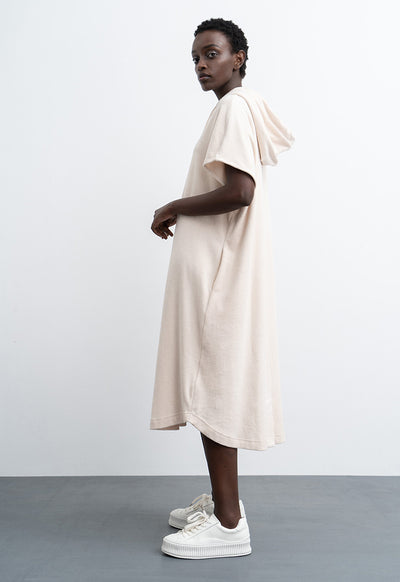 Soft-Textured Hooded Dress