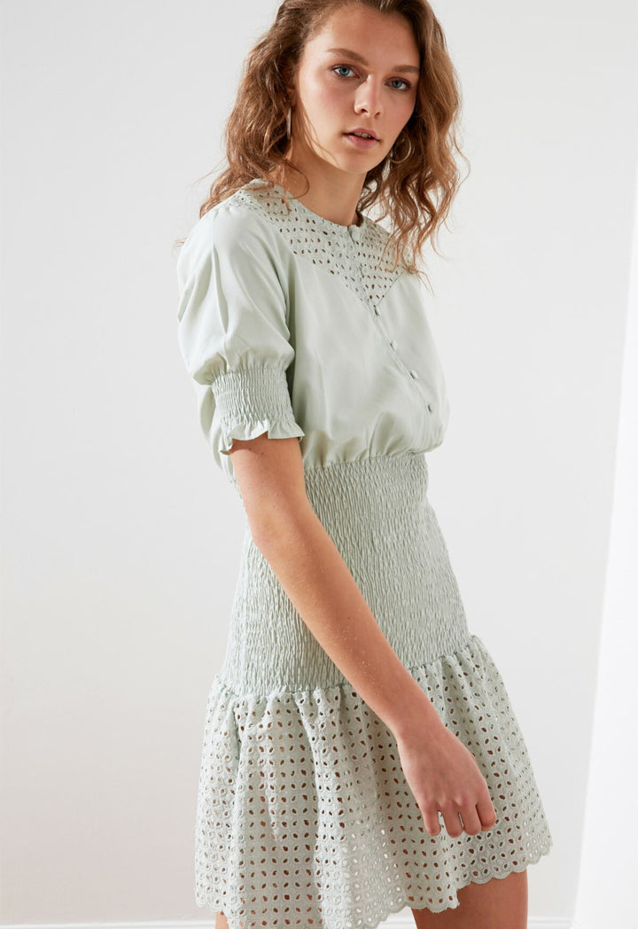 Shirred Knitted Dress