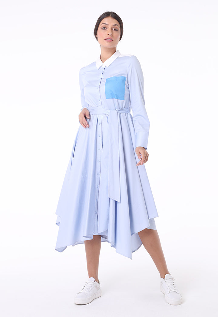 Color Block Shirt Dress