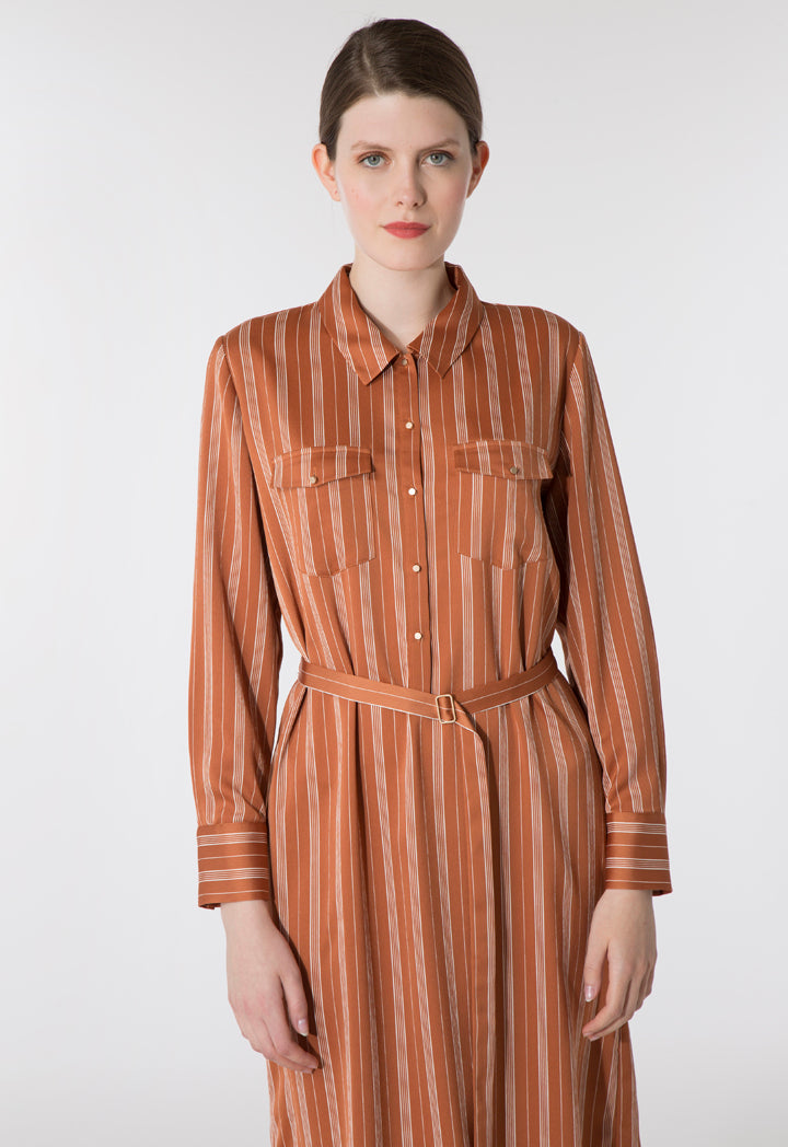 Striped Formal Shirt Dress