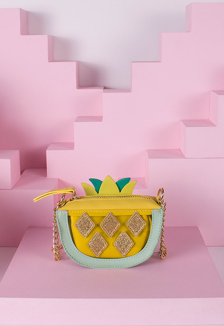 Mini Pineapple Shape Crossbody Bag