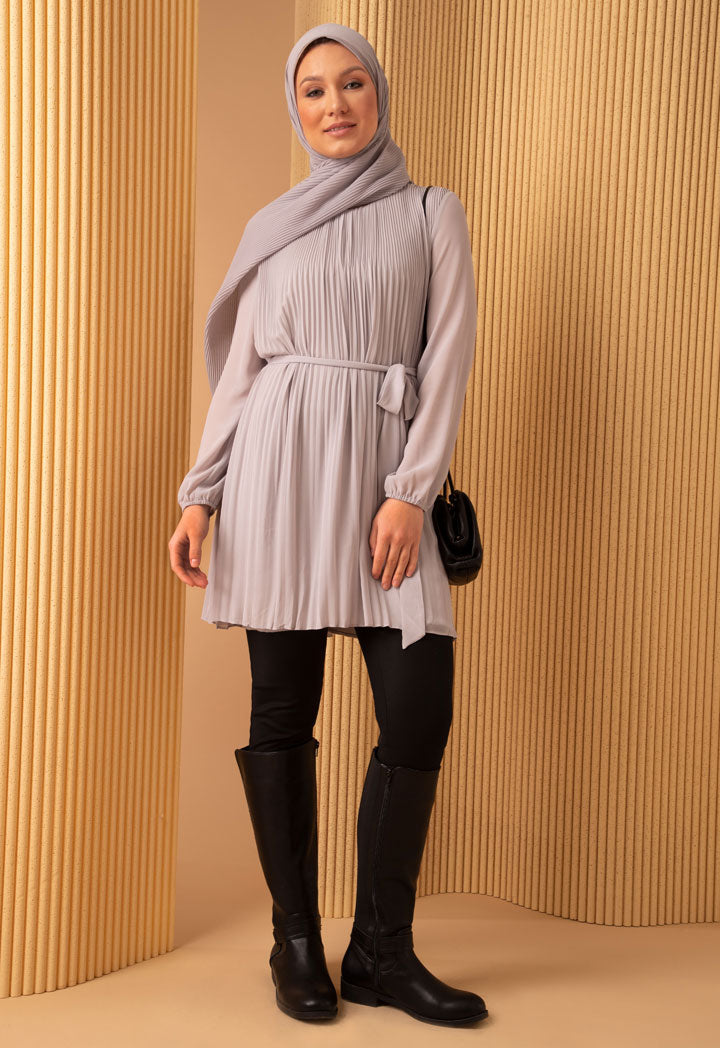 Pleated Elasticated Neck Top