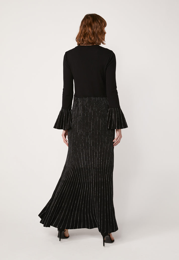 Lurex Stripe Texture Solid Dress