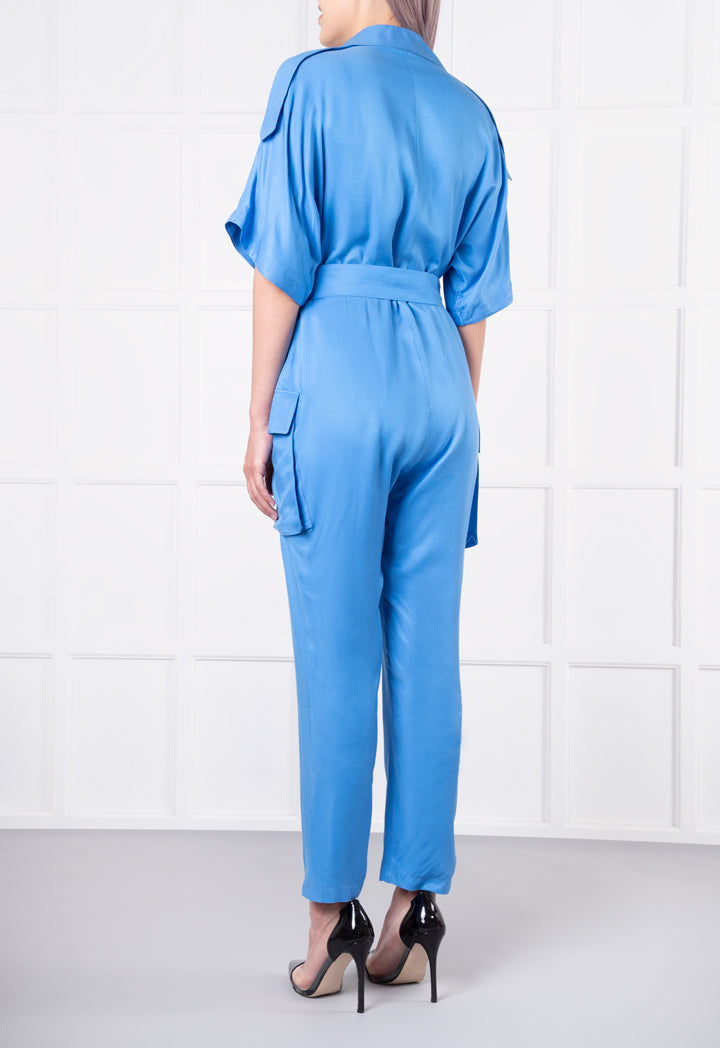 Roll Up Sleeves Buttoned Jumpsuit
