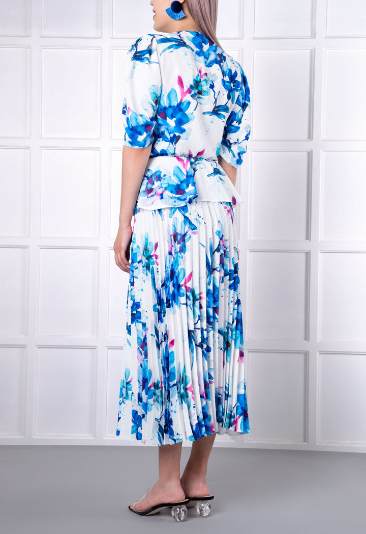 Printed Puff Sleeves Blouse