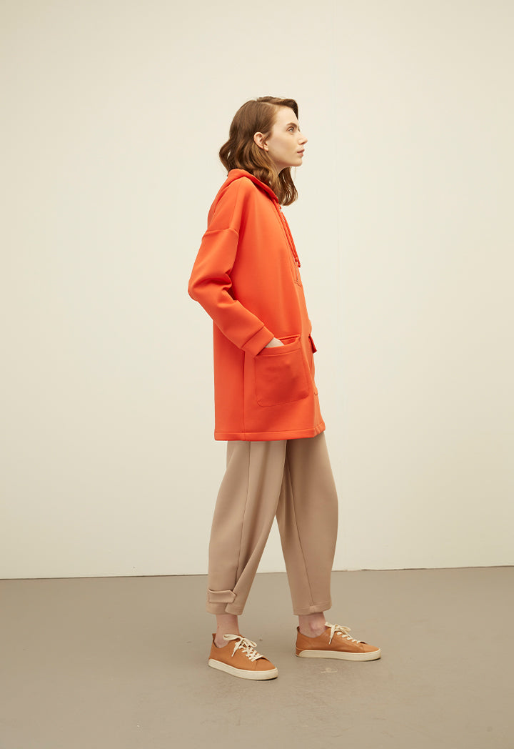 Scuba Zip Up Long Blouse