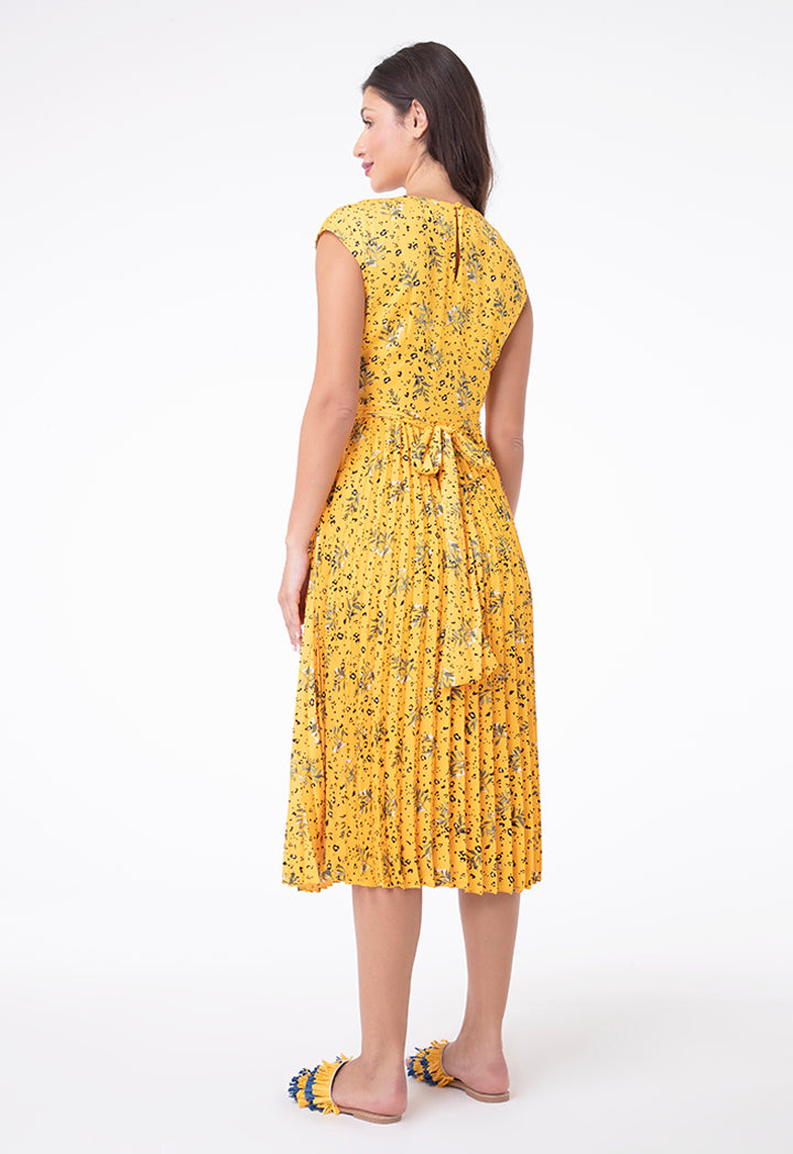Tie Waist Printed Dress