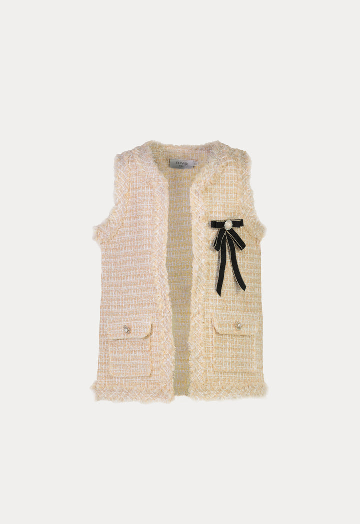 Frayed Tweed Lurex Sleeveless Vest