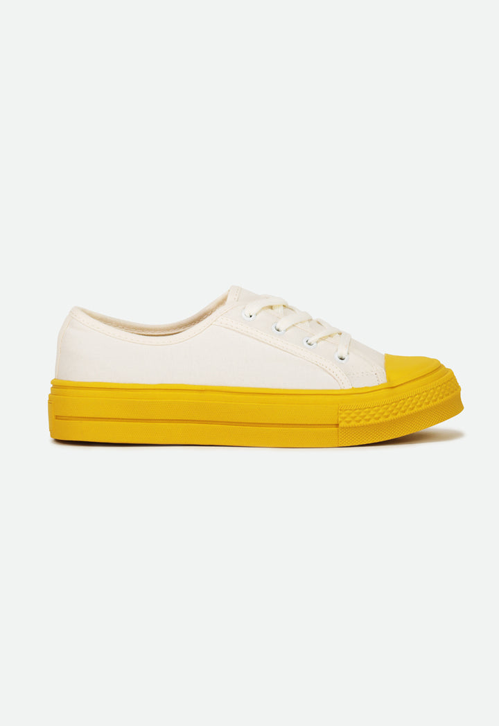 Low Top Contrast Sole Sneakers