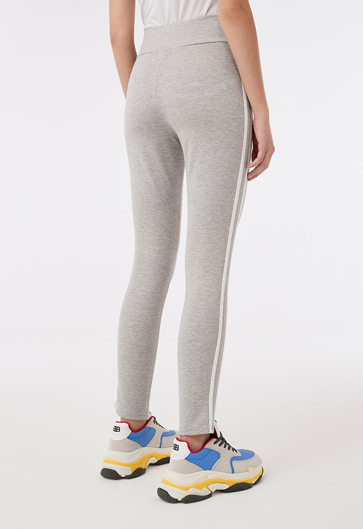 Grey Sporty Fitted Pants