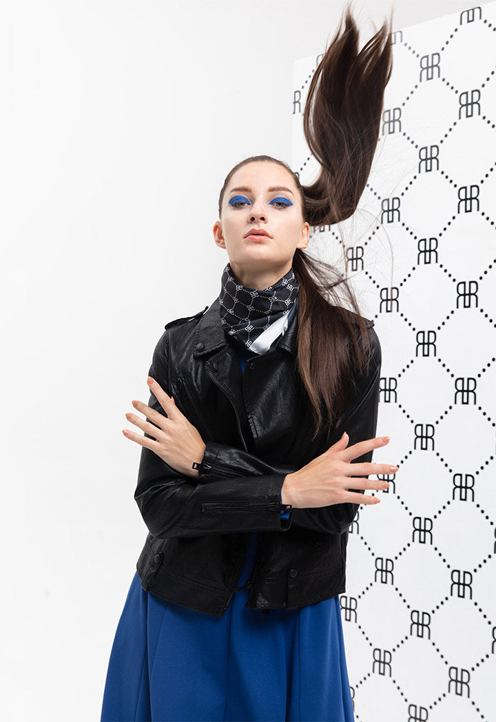 Faux Leather Short Biker Jacket