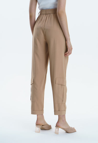 Side Pockets Cargo Solid Pants